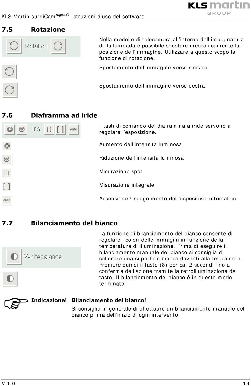 Aumento dell intensità luminosa Riduzione dell intensità luminosa Misurazione spot Misurazione integrale Accensione / spegnimento del dispositivo automatico. 7.