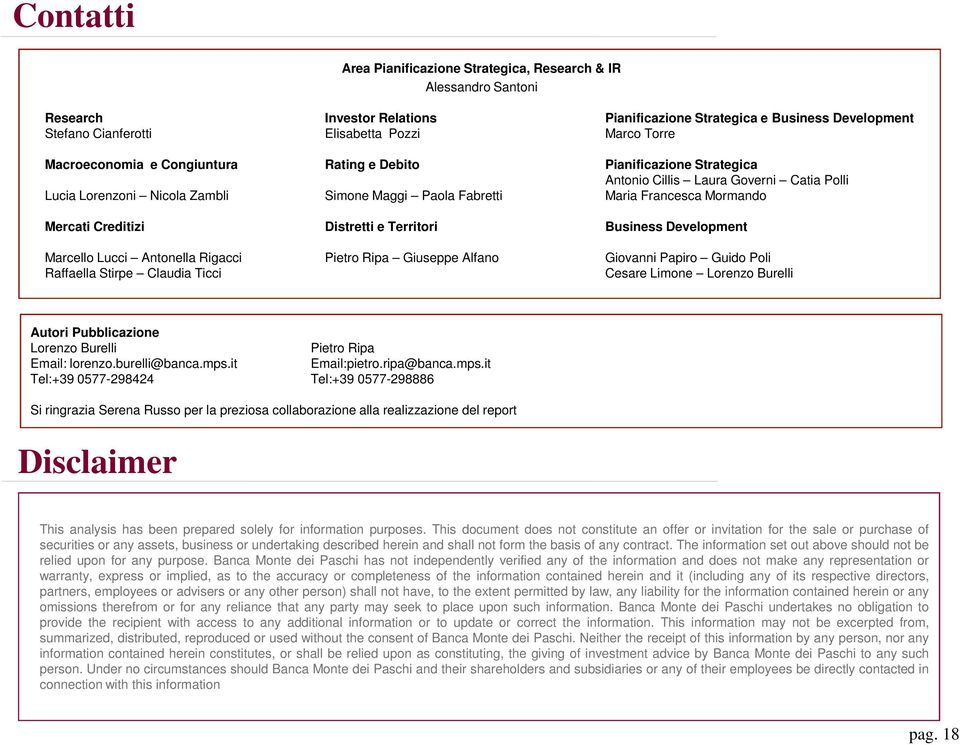 Mercati Creditizi Distretti e Territori Business Development Marcello Lucci Antonella Rigacci Pietro Ripa Giuseppe Alfano Giovanni Papiro Guido Poli Raffaella Stirpe Claudia Ticci Cesare Limone