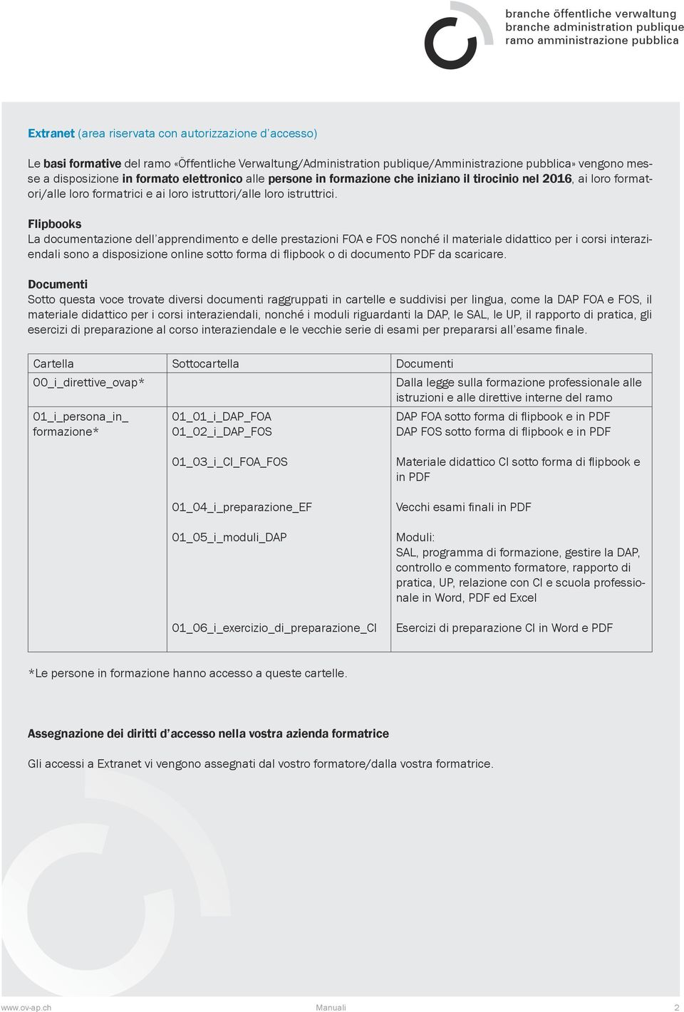 Flipbooks La documentazione dell apprendimento e delle prestazioni FOA e FOS nonché il materiale didattico per i corsi interaziendali sono a disposizione online sotto forma di flipbook o di documento