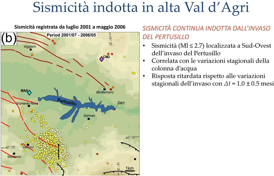 7) localizzata a Sud-Ovest dell invaso del Pertusillo Correlata con le variazioni