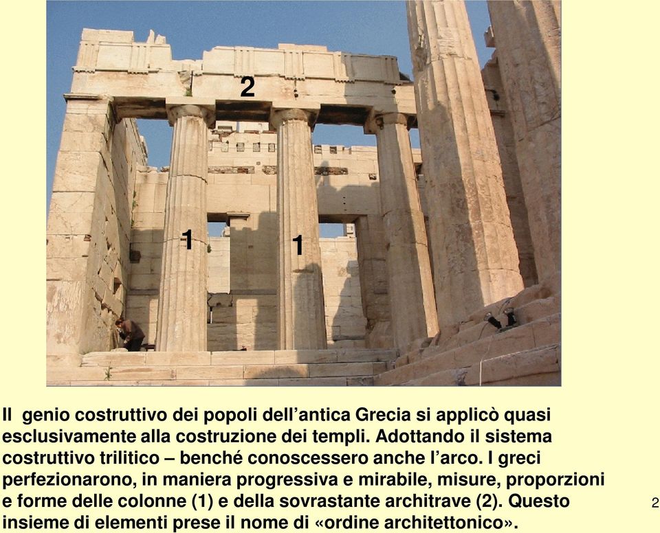 I greci perfezionarono, in maniera progressiva e mirabile, misure, proporzioni e forme delle colonne