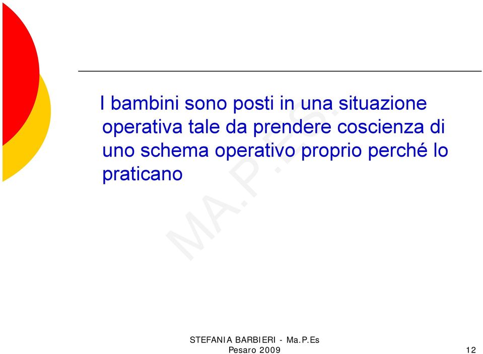 prendere coscienza di uno schema