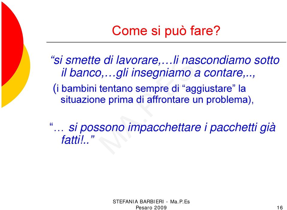 insegniamo a contare,.