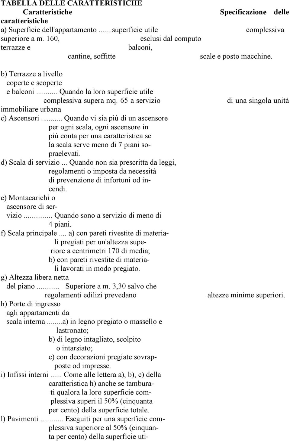 65 a servizio immobiliare urbana c) Ascensori... Quando vi sia più di un ascensore per ogni scala, ogni ascensore in più conta per una caratteristica se la scala serve meno di 7 piani sopraelevati.