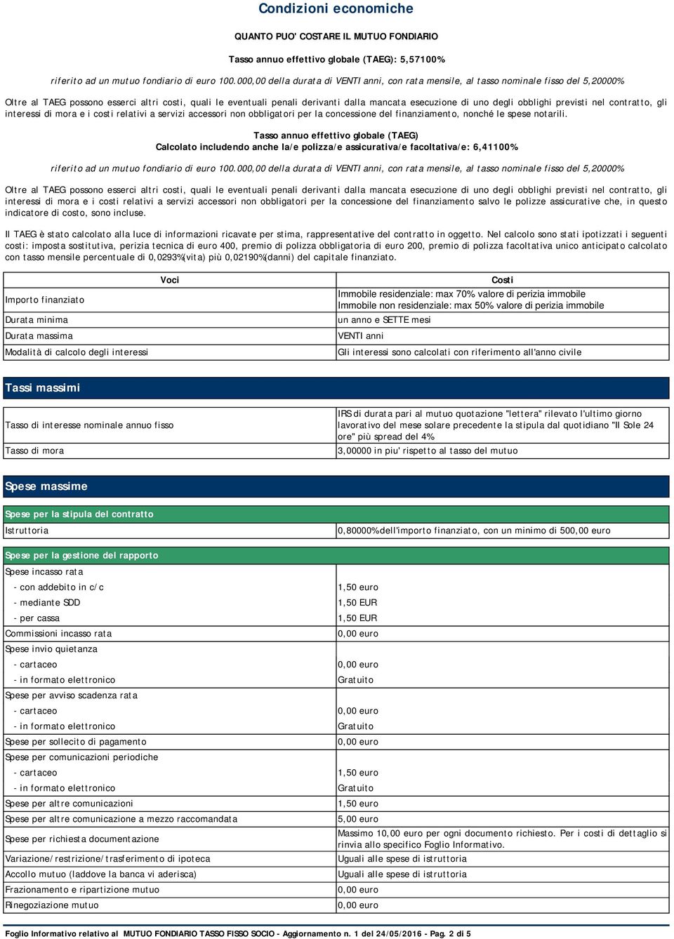 uno degli obblighi previsti nel contratto, gli interessi di mora e i costi relativi a servizi accessori non obbligatori per la concessione del finanziamento, nonché le spese notarili.