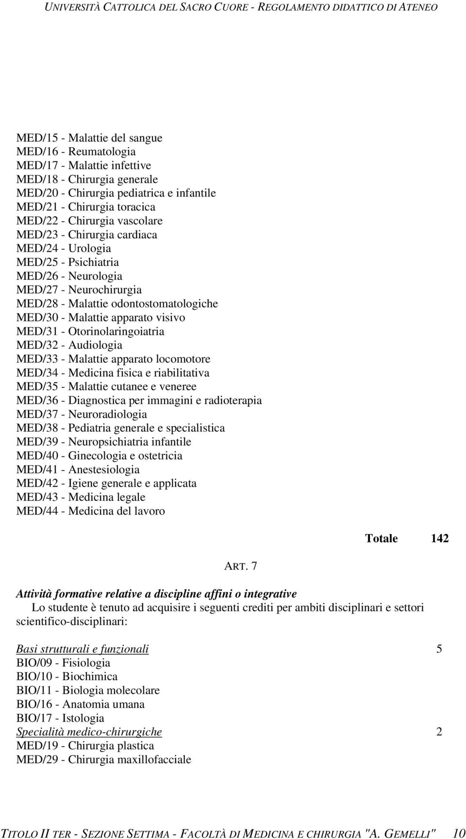 MED/31 - Otorinolaringoiatria MED/32 - Audiologia MED/33 - Malattie apparato locomotore MED/34 - Medicina fisica e riabilitativa MED/35 - Malattie cutanee e veneree MED/36 - Diagnostica per immagini