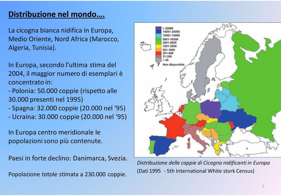 000 presenti nel 1995) - Spagna: 32.000 coppie (20.000 nel 95) - Ucraina: 30.000 coppie (20.000 nel 95) In Europa centro meridionale le popolazioni sono più contenute.