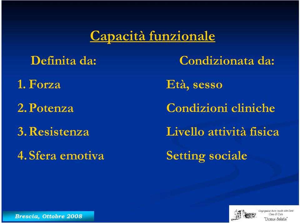 Potenza 3.Resistenza 4.