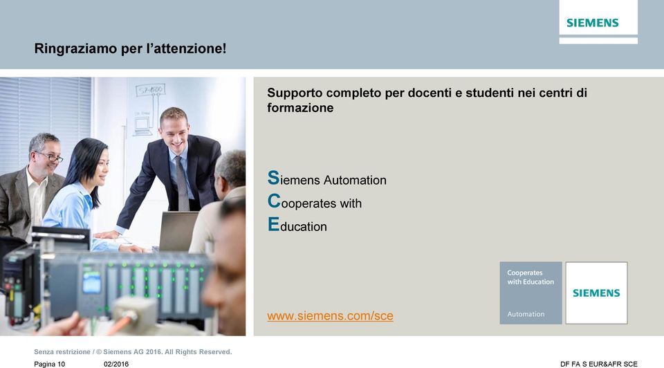 nei centri di formazione Siemens