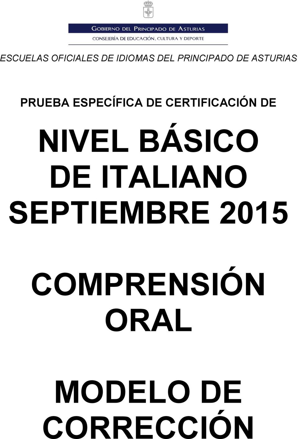 CERTIFICACIÓN DE NIVEL BÁSICO DE ITALIANO