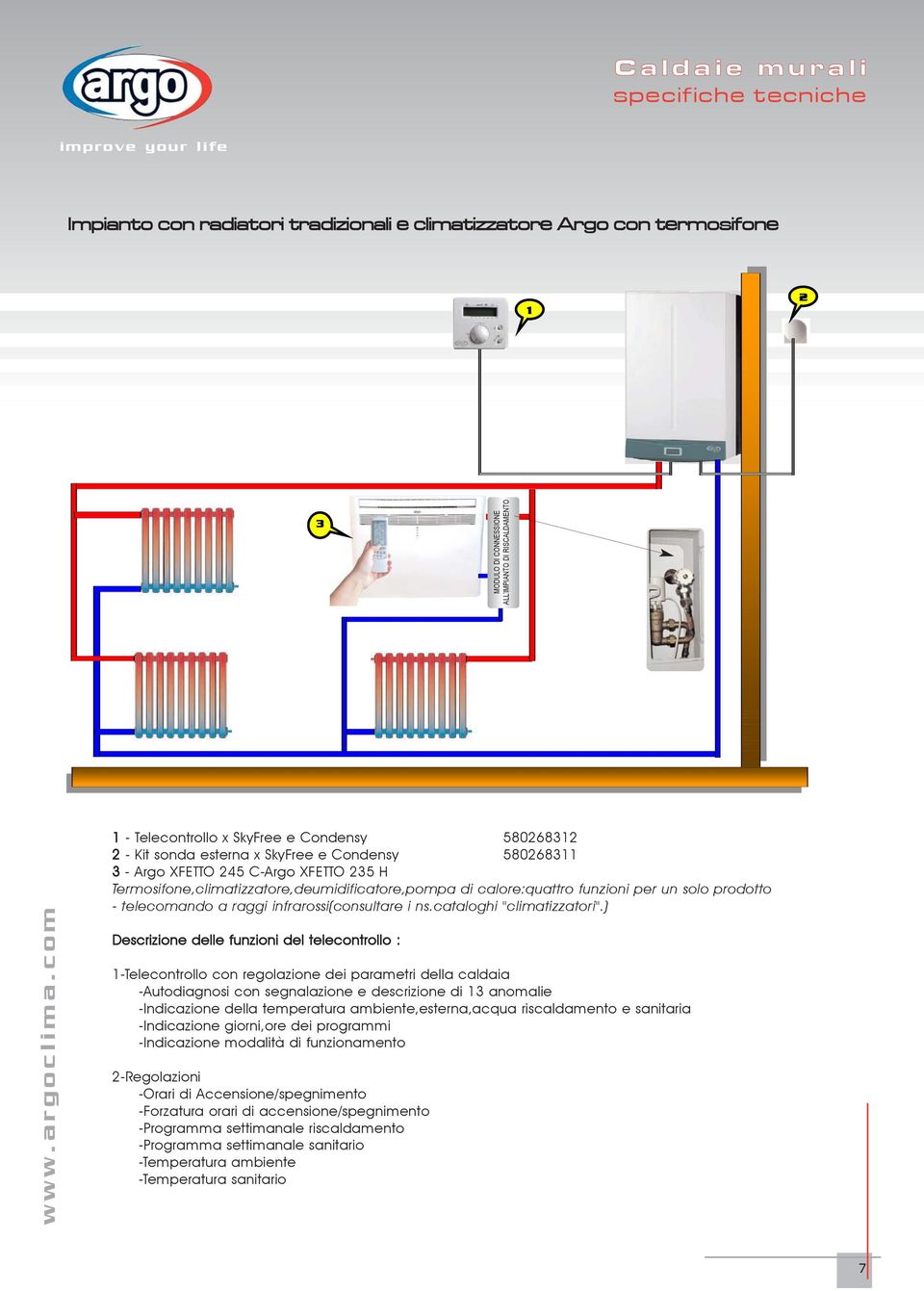 Termosifone,climatizzatore,deumidificatore,pompa di calore:quattro funzioni per un solo prodotto - telecomando a raggi infrarossi(consultare i ns.cataloghi "climatizzatori".