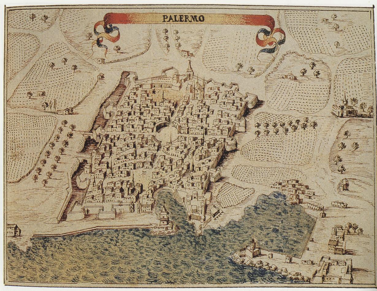 La città di Palermo tra la fine del 500 ed il 600 La città si presenta contenuta dentro la sua cinta muraria che tra il 1536-1572 viene potenziata con 13