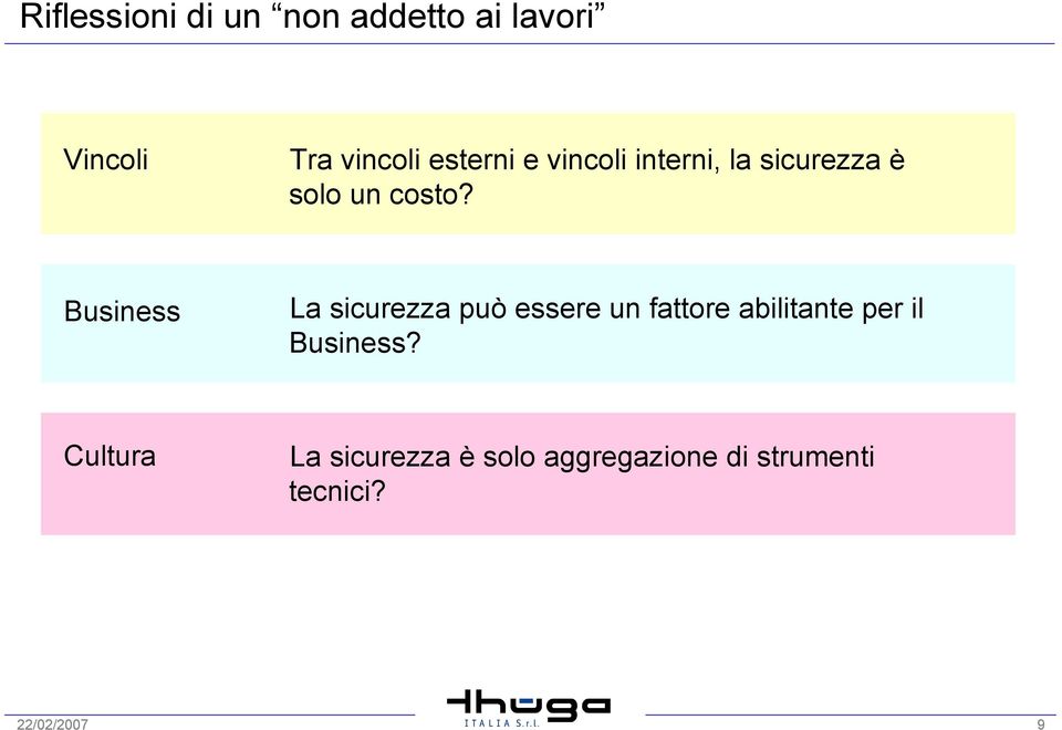 Business La sicurezza può essere un fattore abilitante per il