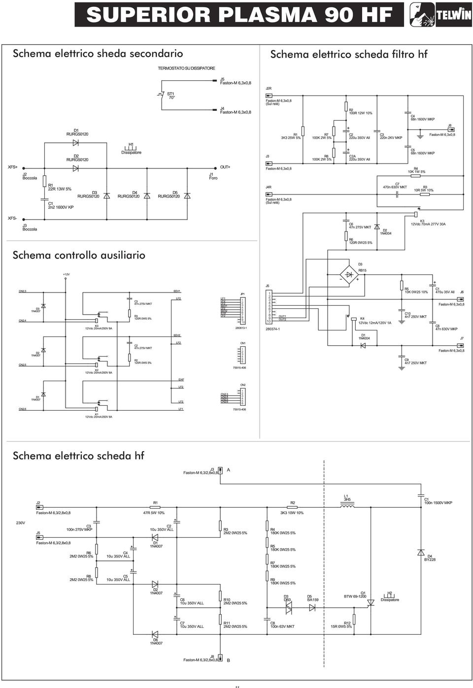 scheda filtro hf Schema