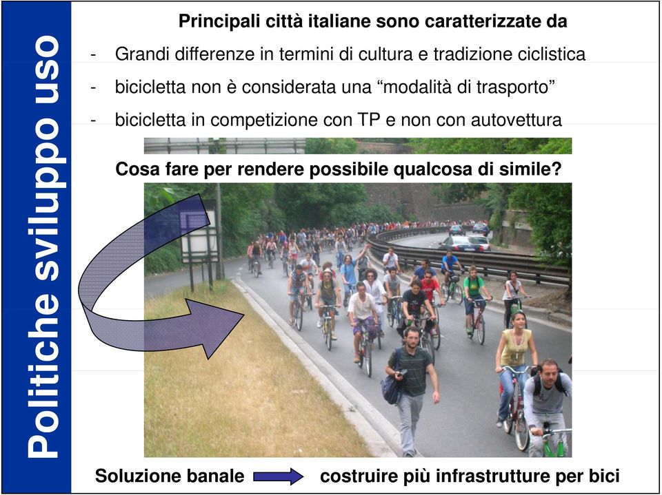 modalità di trasporto - bicicletta in competizione con TP e non con autovettura Cosa fare