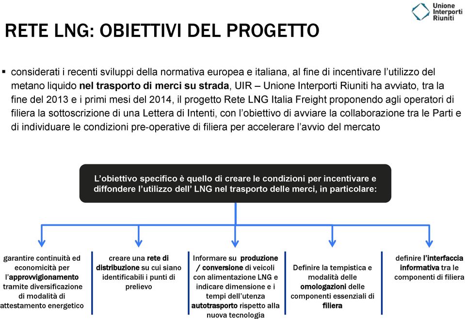 l obiettivo di avviare la collaborazione tra le Parti e di individuare le condizioni pre-operative di filiera per accelerare l avvio del mercato L obiettivo specifico è quello di creare le condizioni