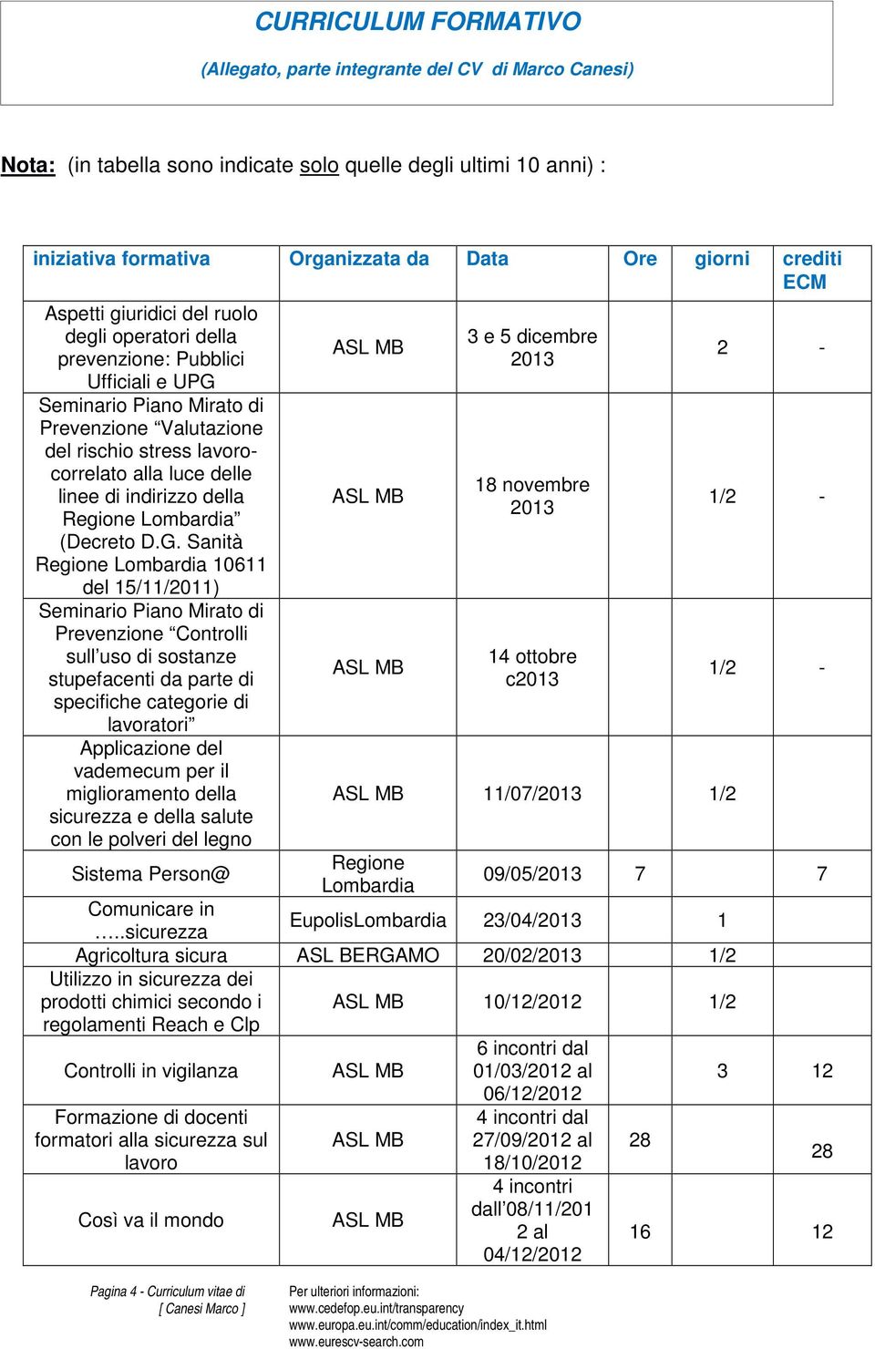 linee di indirizzo della Regione Lombardia (Decreto D.G.