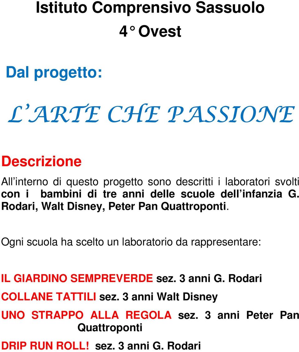 Rodari, Walt Disney, Peter Pan Quattroponti.