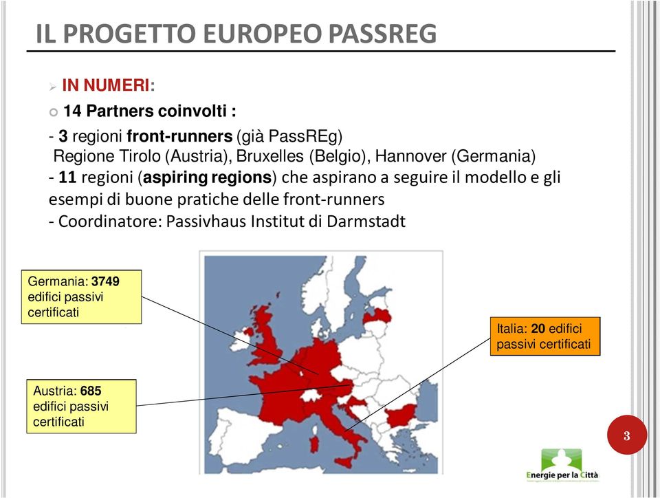 modello e gli esempi di buone pratiche delle front-runners - Coordinatore: Passivhaus Institut di Darmstadt