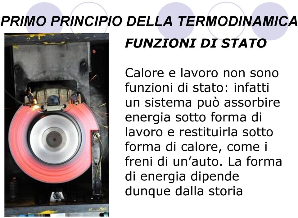 forma di lavoro e restituirla sotto forma di calore, come