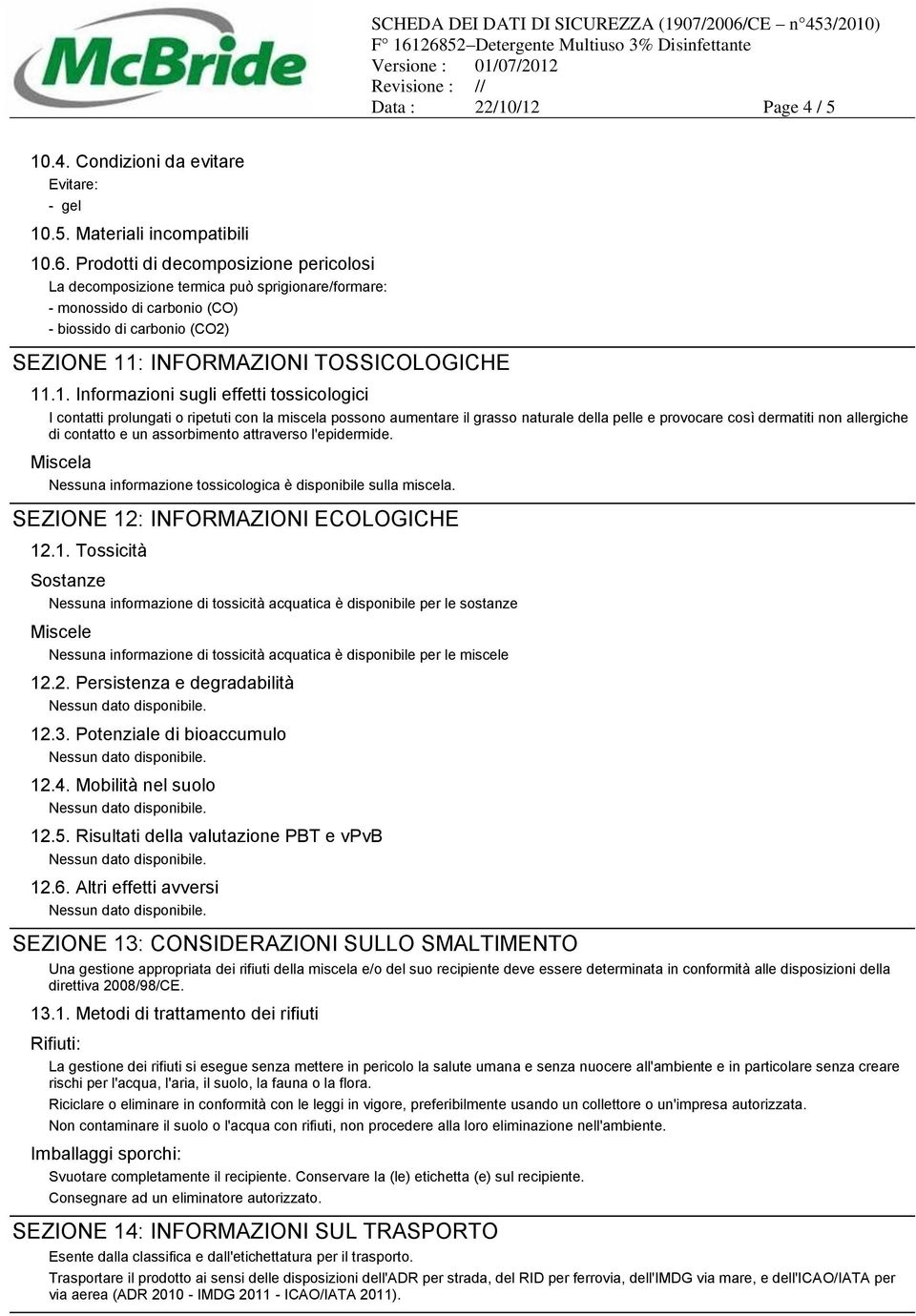 : INFORMAZIONI TOSSICOLOGICHE 11