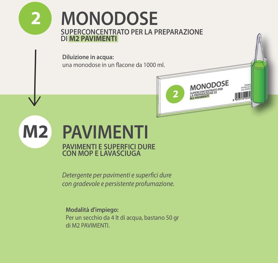 M2 PAVIMENTI PAVIMENTI E SUPERFICI DURE CON MOP E LAVASCIUGA Detergente per pavimenti e