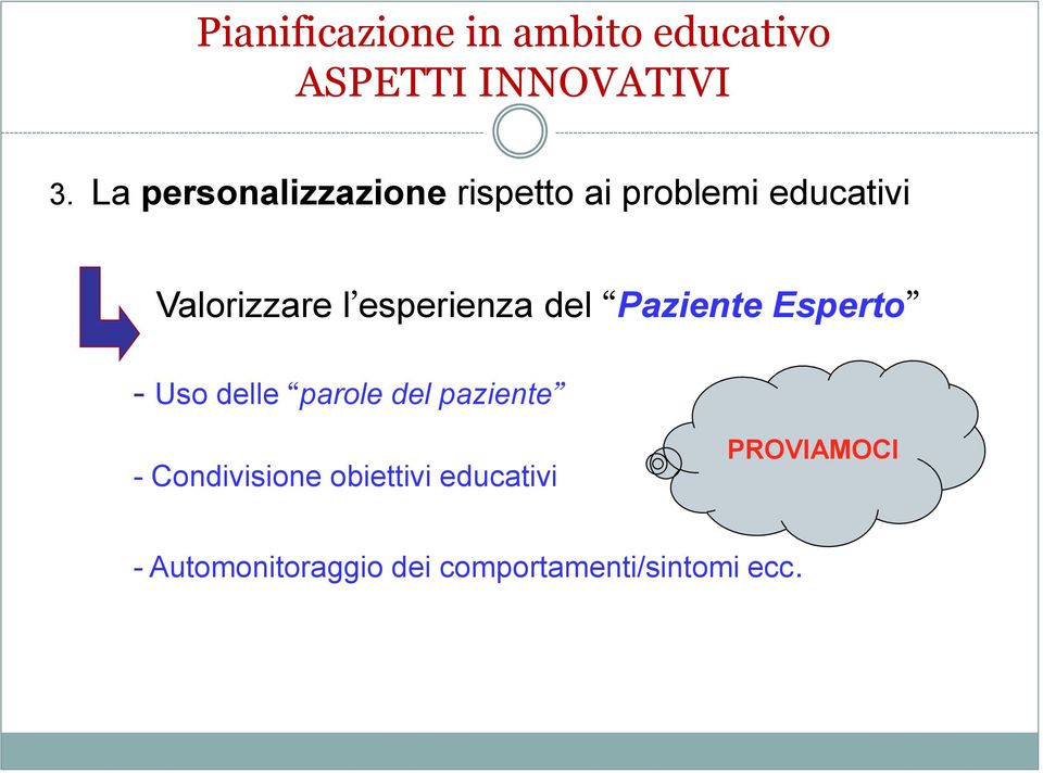 esperienza del Paziente Esperto - Uso delle parole del paziente -