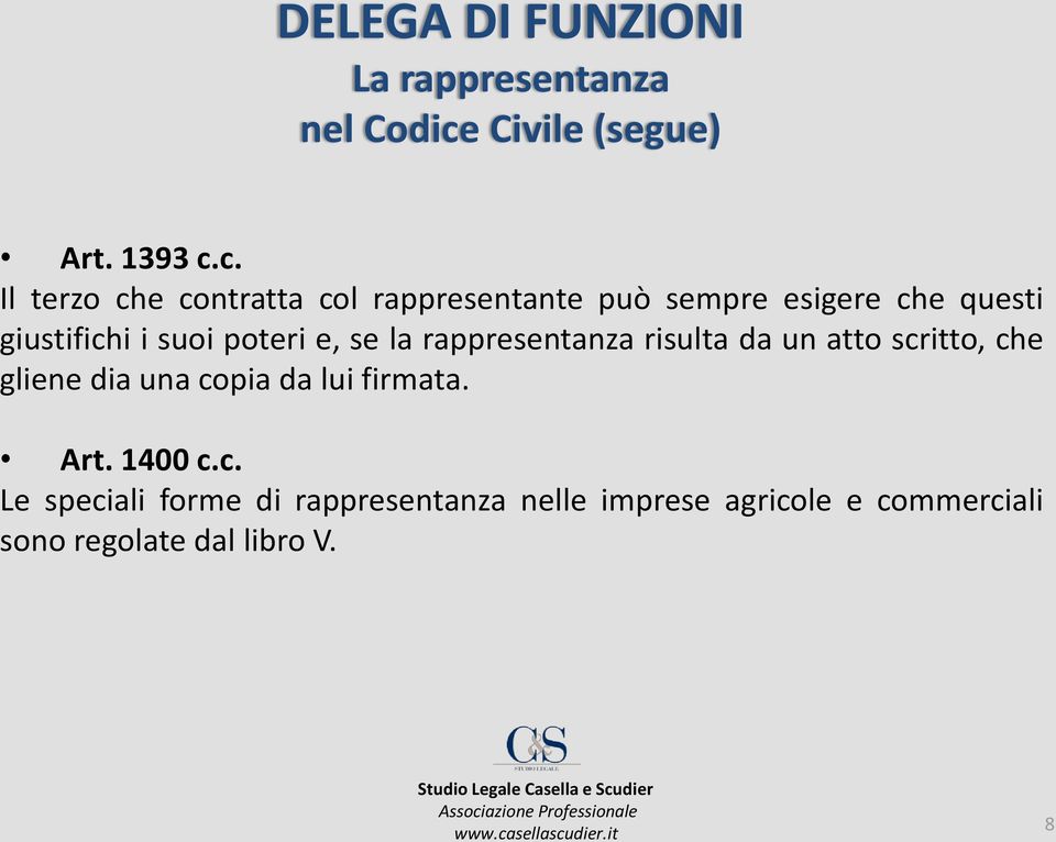 c. Il terzo che contratta col rappresentante può sempre esigere che questi giustifichi i