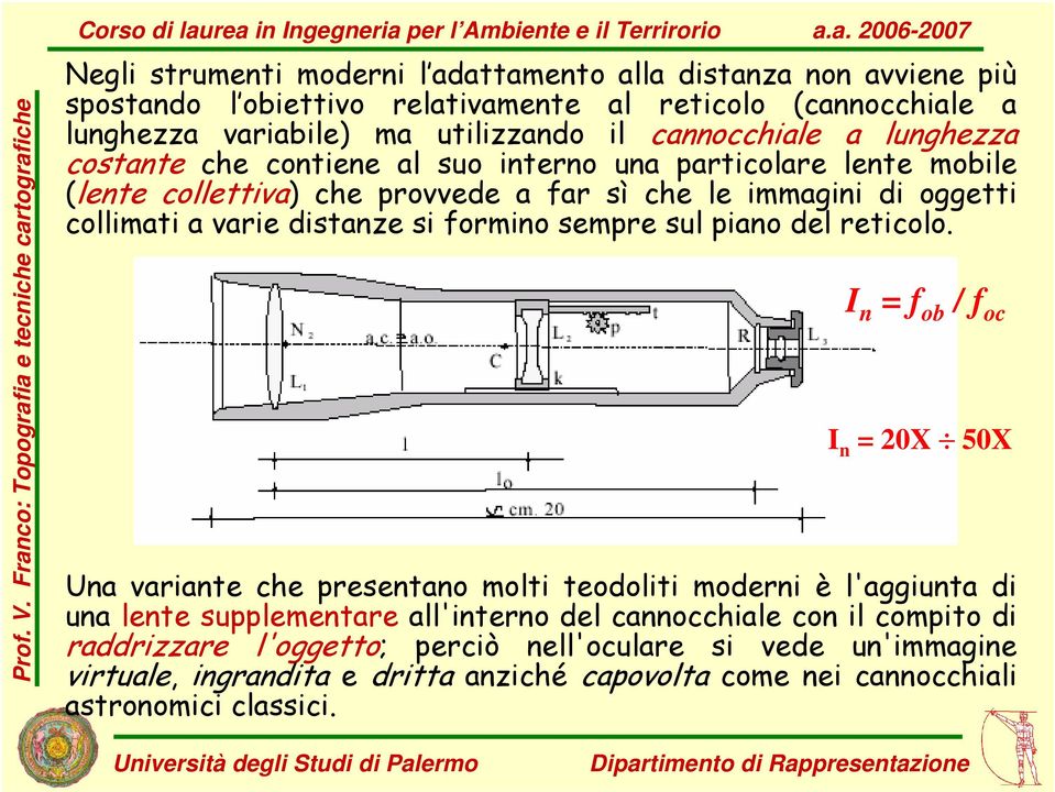 lunghezza variabile) ma utilizzando il cannocchiale a lunghezza costante che contiene al suo interno una particolare lente mobile (lente collettiva) che provvede a far sì che le immagini di oggetti