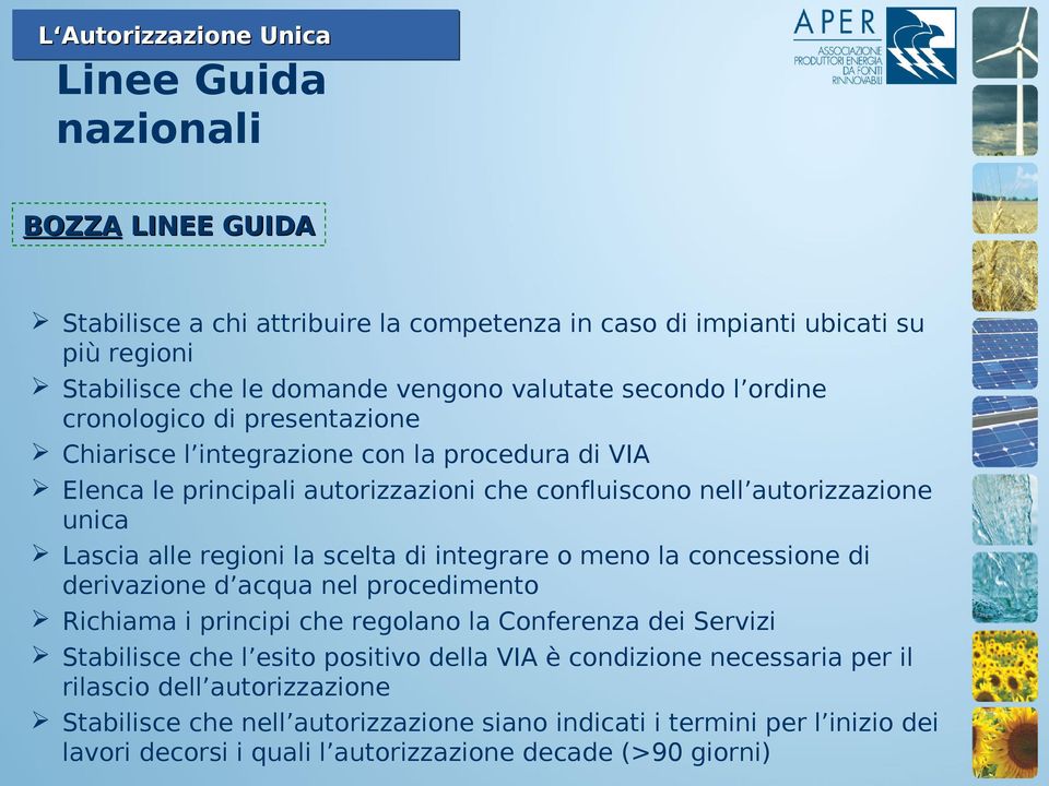 scelta di integrare o meno la concessione di derivazione d acqua nel procedimento Richiama i principi che regolano la Conferenza dei Servizi Stabilisce che l esito positivo della VIA è