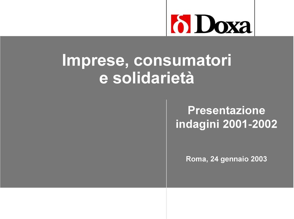 Presentazione indagini