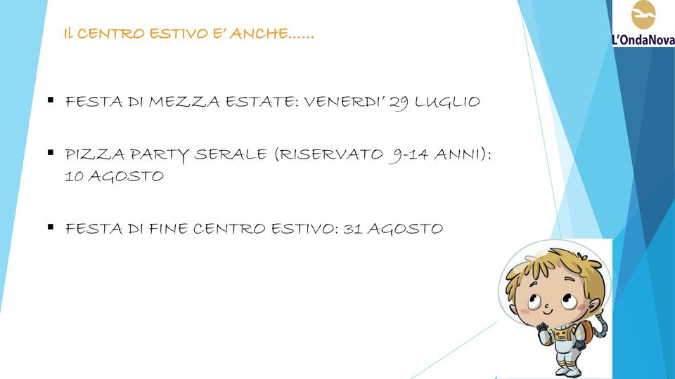 PARTY SERALE (RISERVATO 9-14 ANNI): 10