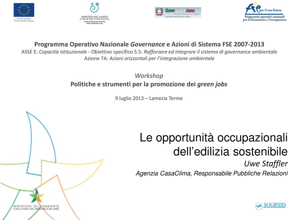 opportunità occupazionali dell edilizia sostenibile