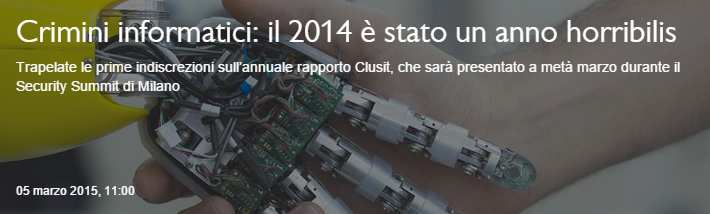 Telecom Italia Crimini informatici: il 2014