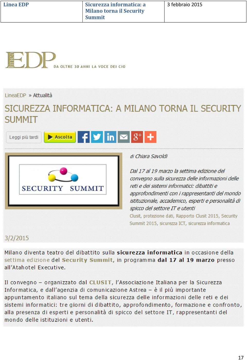 torna il Security