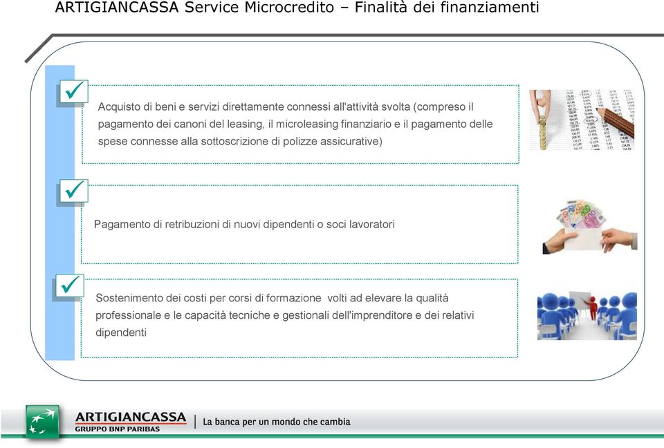 sottoscrizione di polizze assicurative) Pagamento di retribuzioni di nuovi dipendenti o soci lavoratori Sostenimento dei costi