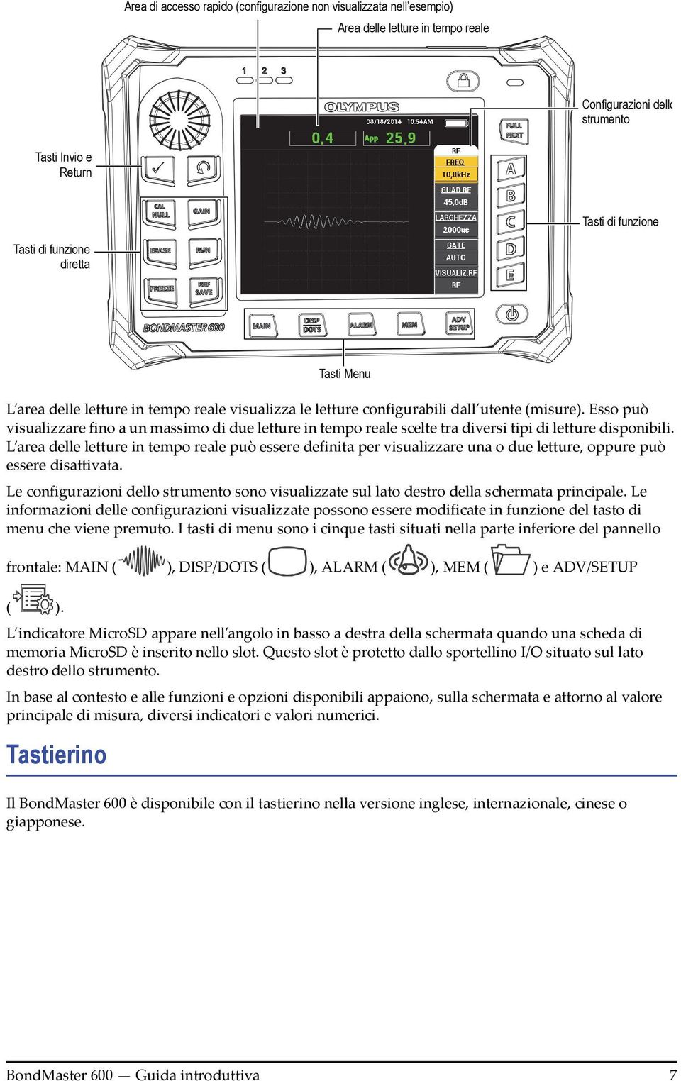 Esso può visualizzare fino a un massimo di due letture in tempo reale scelte tra diversi tipi di letture disponibili.