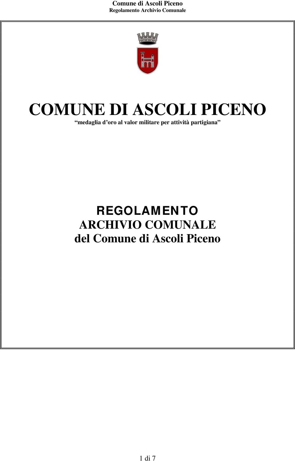 partigiana REGOLAMENTO ARCHIVIO