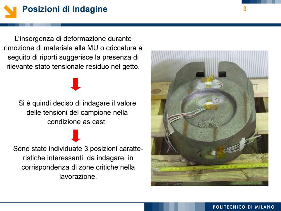 Si è quindi deciso di indagare il valore delle tensioni del campione nella condizione as cast.