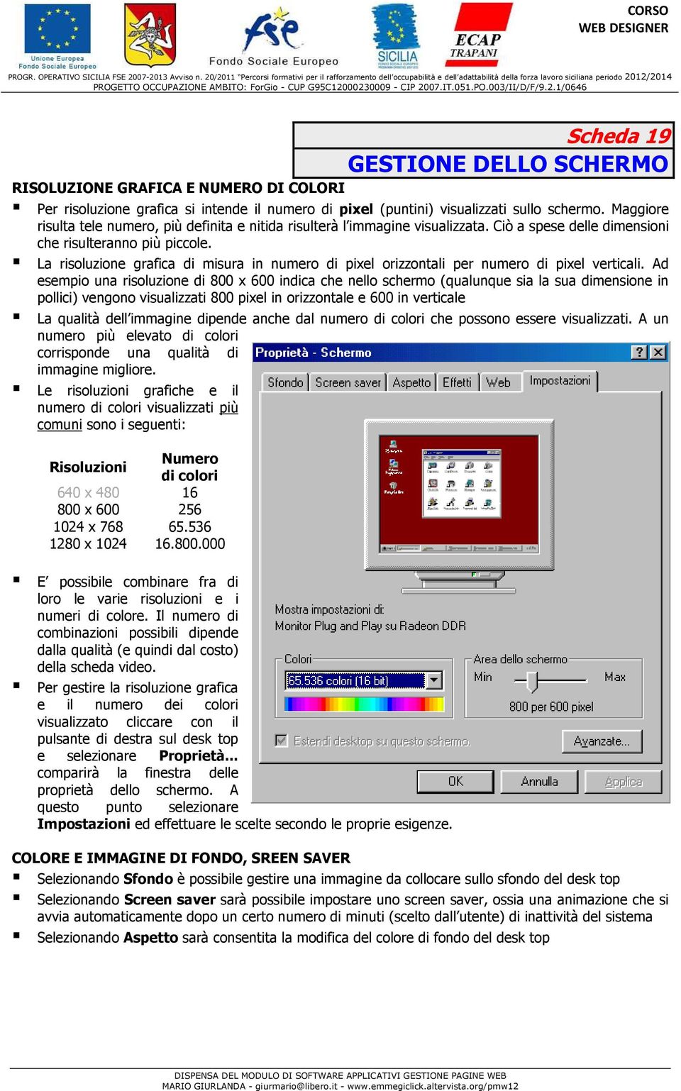 La risoluzione grafica di misura in numero di pixel orizzontali per numero di pixel verticali.