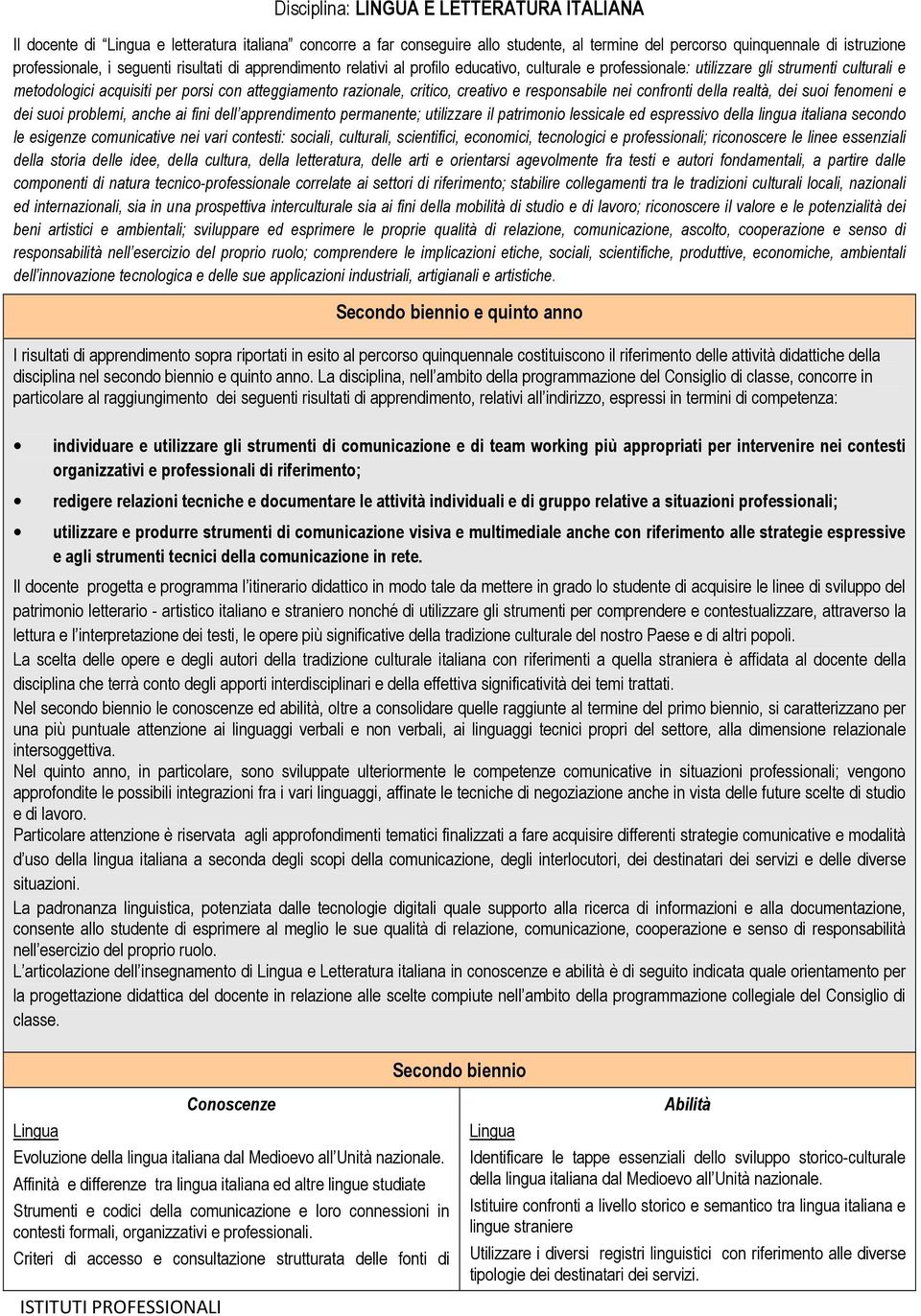 critico, creativo e responsabile nei confronti della realtà, dei suoi fenomeni e dei suoi problemi, anche ai fini dell apprendimento permanente; utilizzare il patrimonio lessicale ed espressivo della