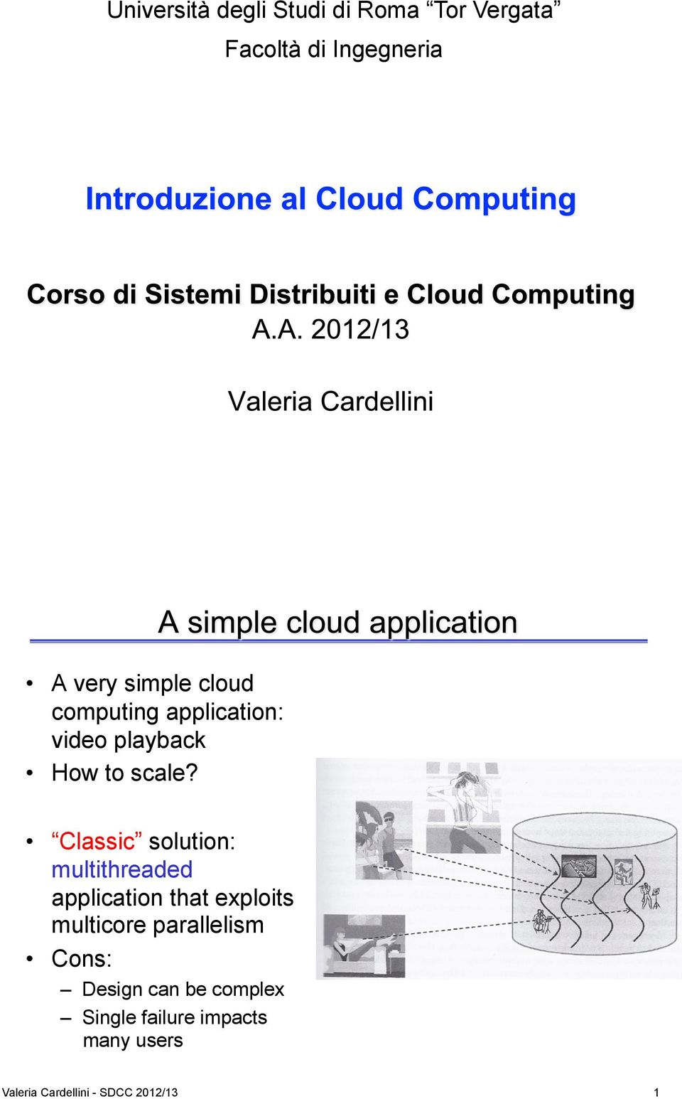 Classic solution: multithreaded application that exploits multicore