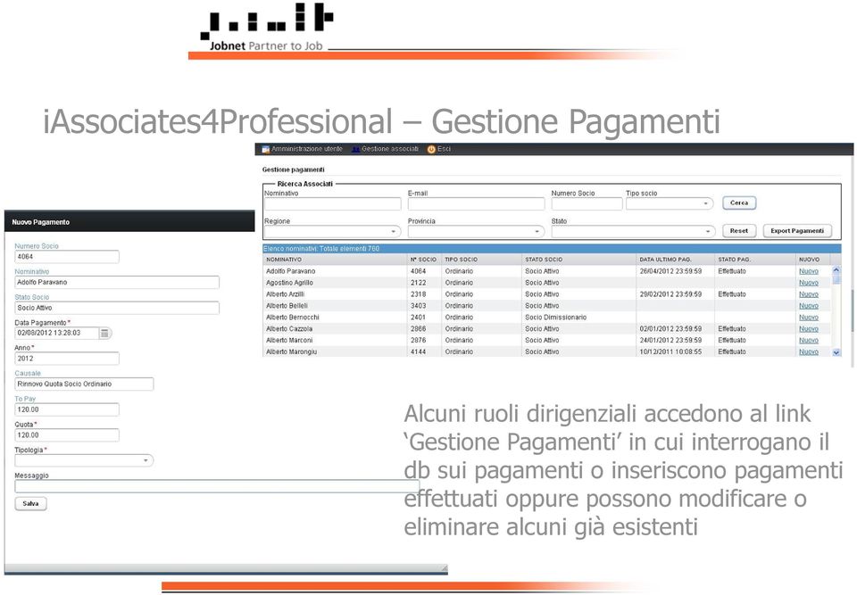 interrogano il db sui pagamenti o inseriscono pagamenti