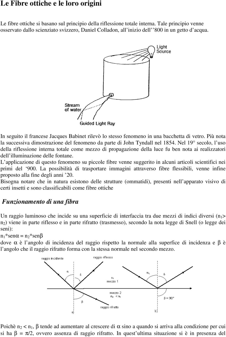 In seguito il francese Jacques Babinet rilevò lo stesso fenomeno in una bacchetta di vetro. Più nota la successiva dimostrazione del fenomeno da parte di John Tyndall nel 1854.