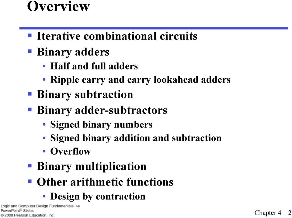 adder-subtractors Signed binary numbers Signed binary addition and subtraction