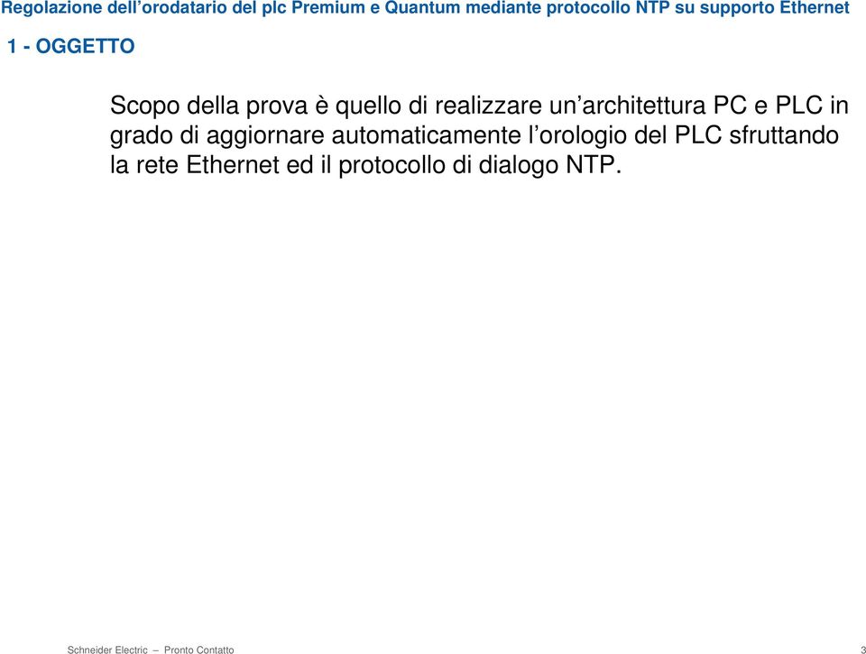 automaticamente l orologio del PLC sfruttando la rete