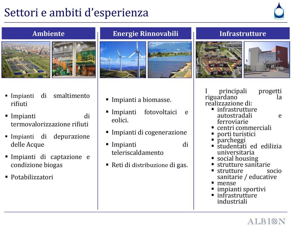 Impianti di cogenerazione Impianti teleriscaldamento di Reti di distribuzione di gas.