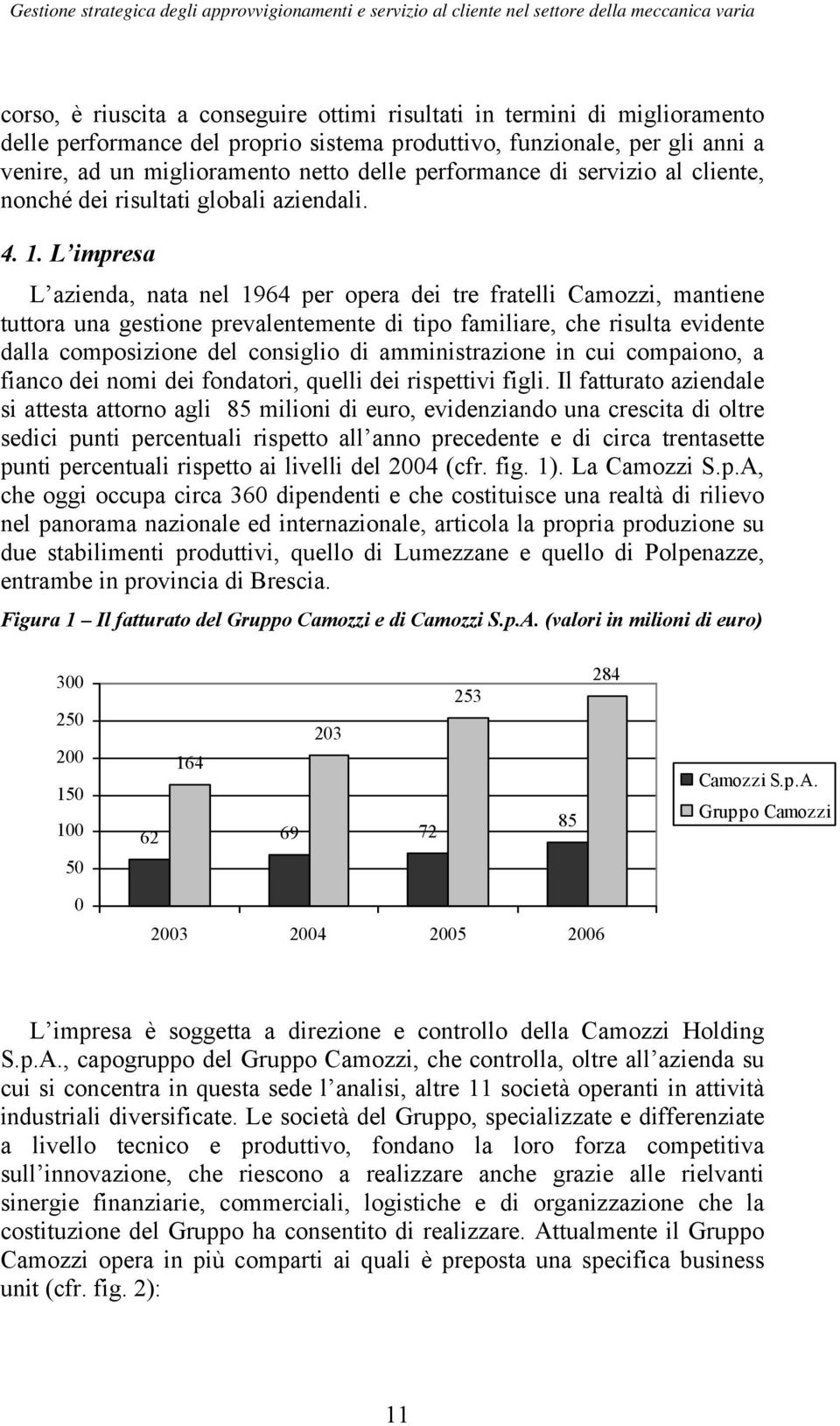 L impresa L azienda, nata nel 1964 per opera dei tre fratelli Camozzi, mantiene tuttora una gestione prevalentemente di tipo familiare, che risulta evidente dalla composizione del consiglio di