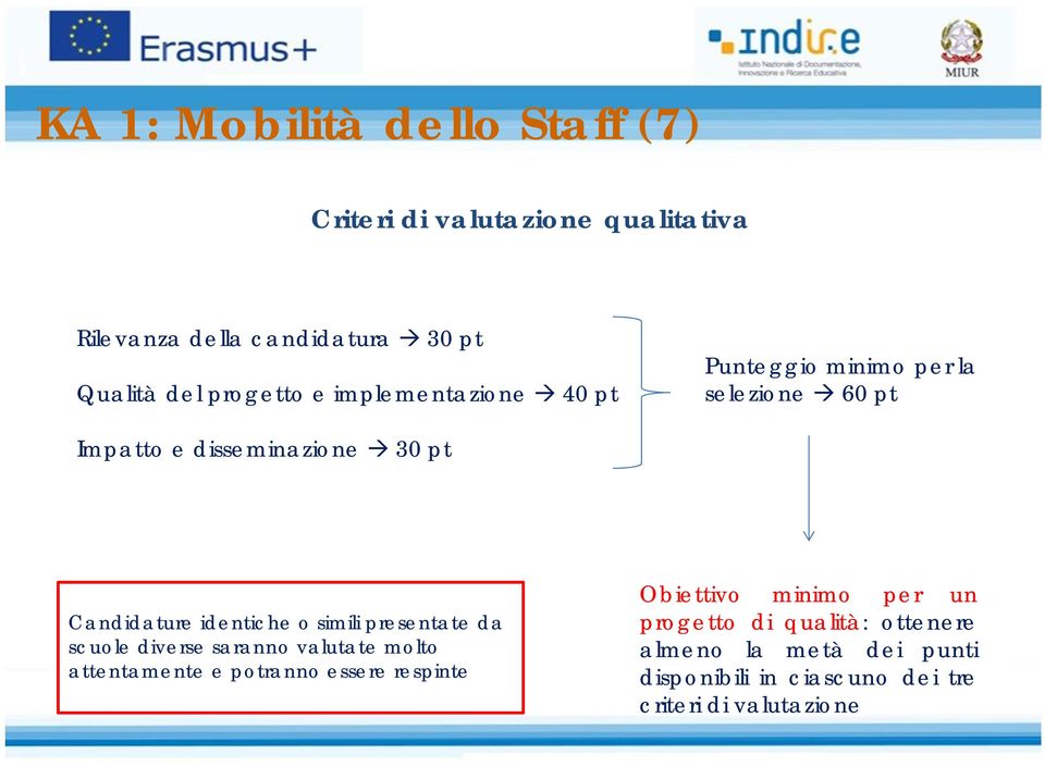 identiche o simili presentate da scuole diverse saranno valutate molto attentamente e potranno essere respinte