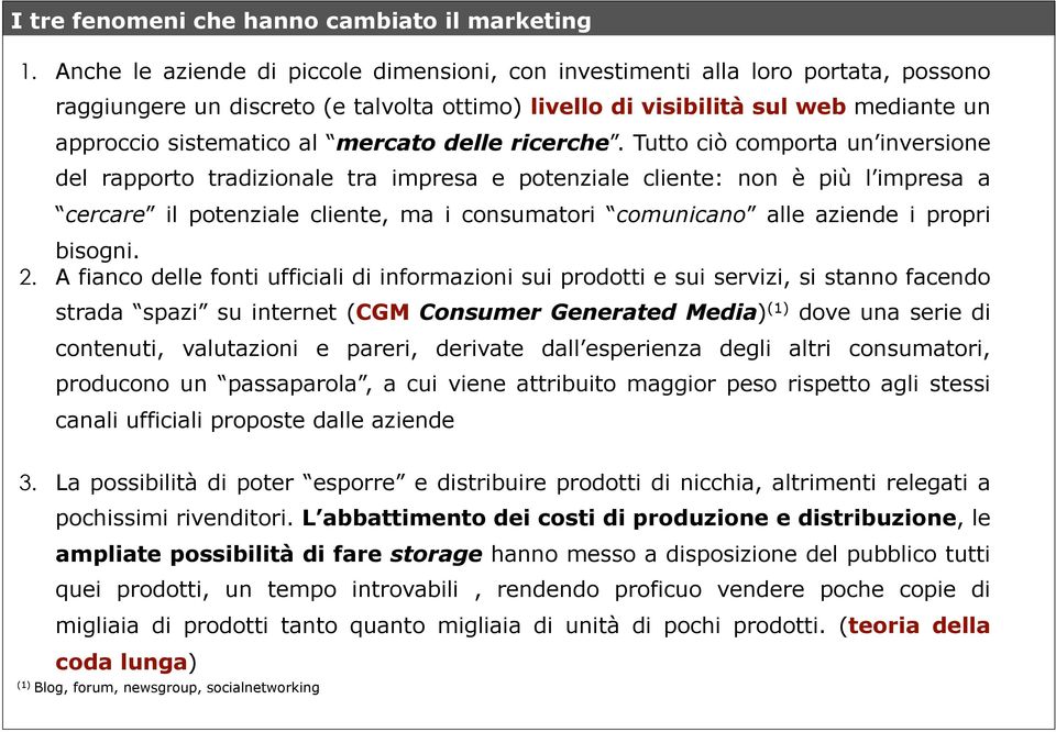 mercato delle ricerche.